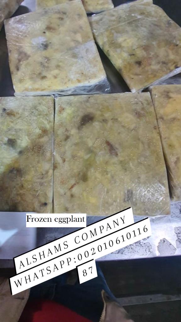 Product image - frozen roasted eggplants from Egypt ready to be exported to your destination with high quality.
packing : 10 kg cartons 
For more information contact me
Mrs.Shimaa Mady
Salesdep              Tel&Whatsapp:00201061011687
